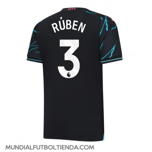 Camiseta Manchester City Ruben Dias #3 Tercera Equipación Replica 2023-24 mangas cortas